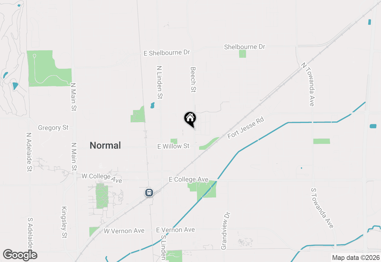 Map of 505 E Poplar Street, Normal, IL 61761