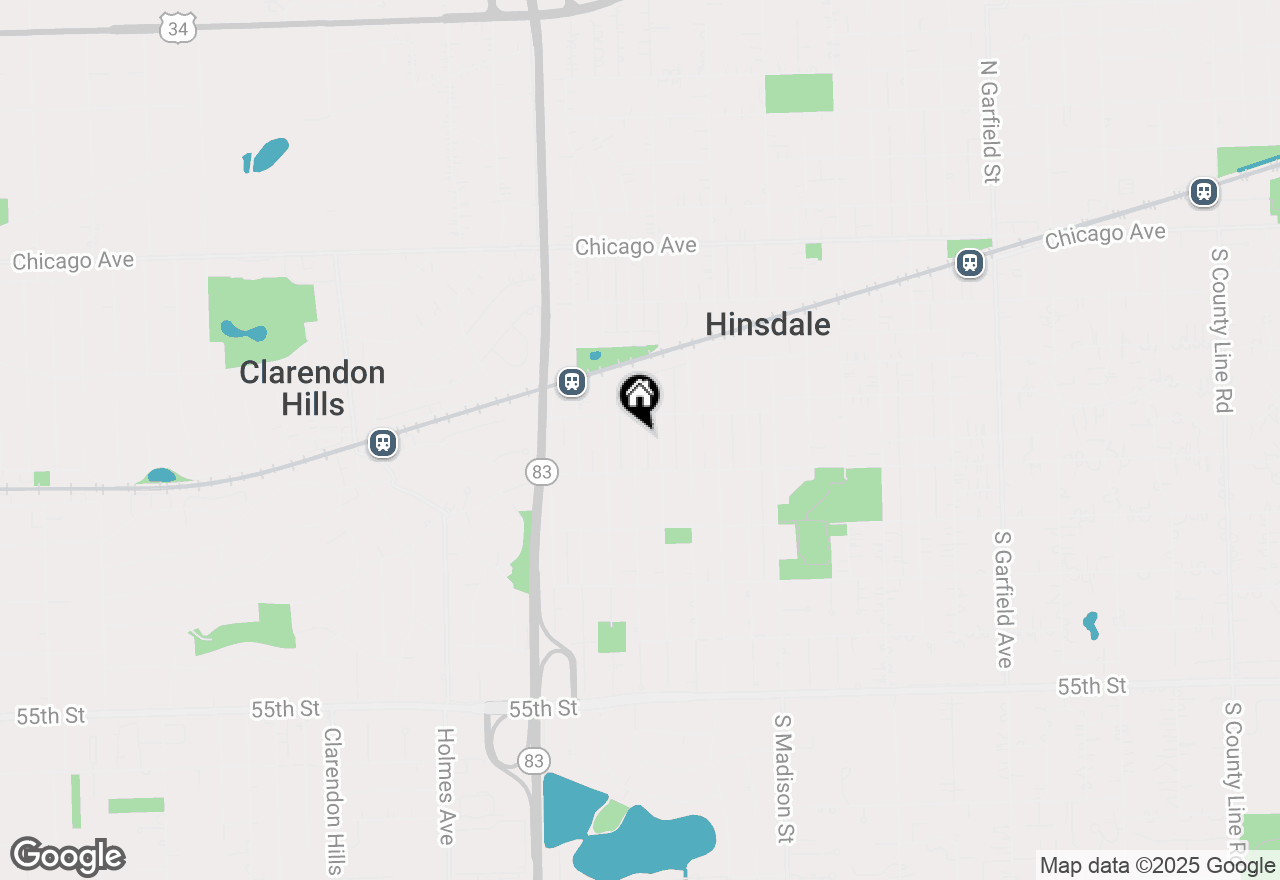 Map of 419 S Bruner Street, Hinsdale, IL 60521