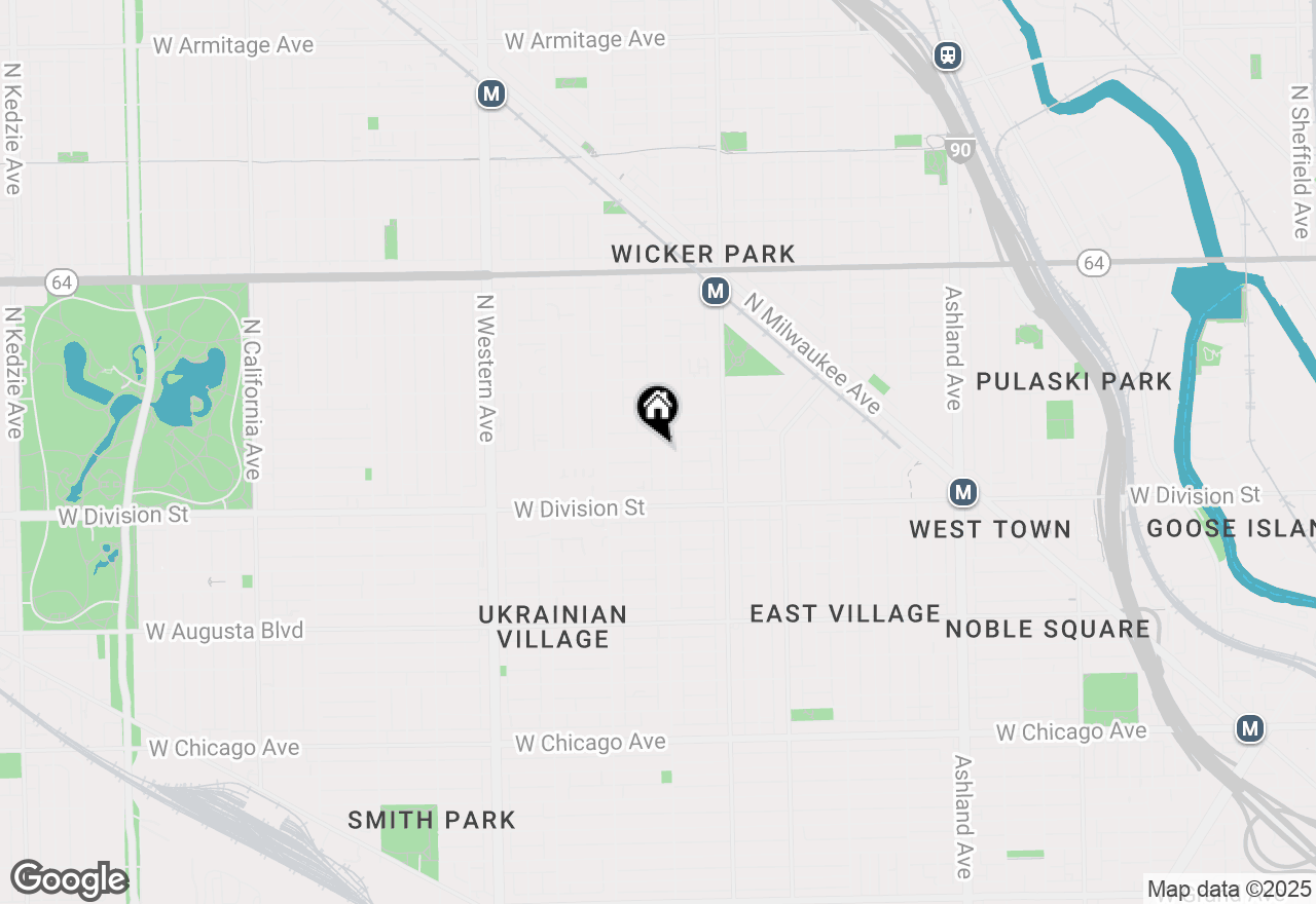 Map of 1254 N Hoyne Avenue #3, Chicago, IL 60622