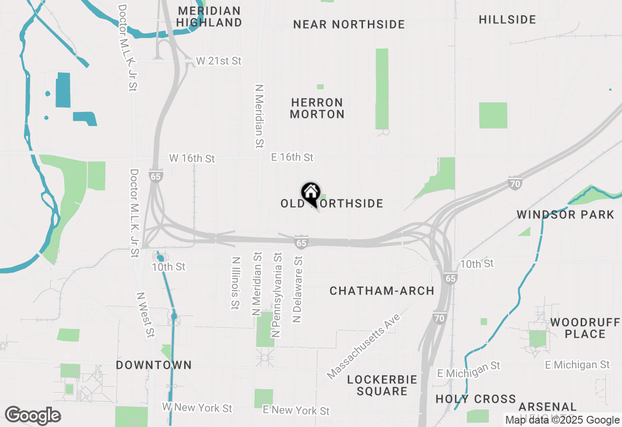 Map of 224 E 13th Street #G, Indianapolis, IN 46202