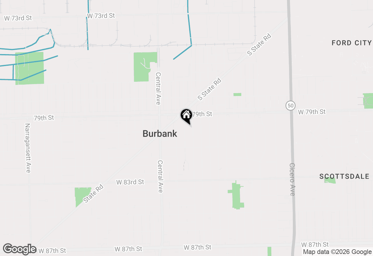 Map of 7933 Lotus Avenue, Burbank, IL 60459