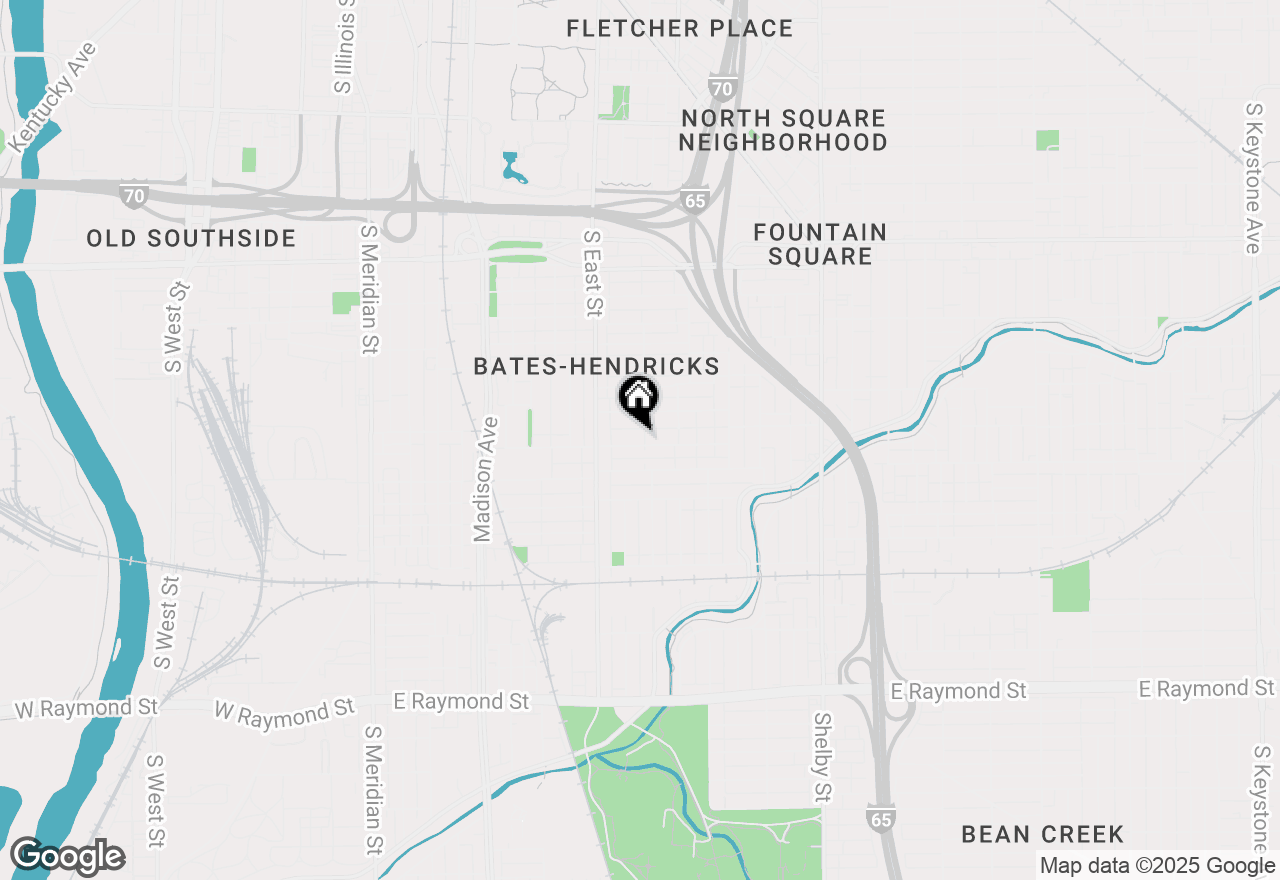 Map of 624 Lincoln Street, Indianapolis, IN 46203