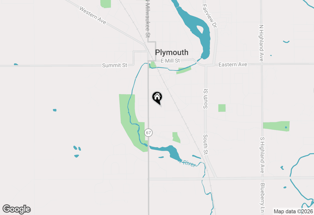 Map of 103 E Prospect St, Plymouth, WI 53073