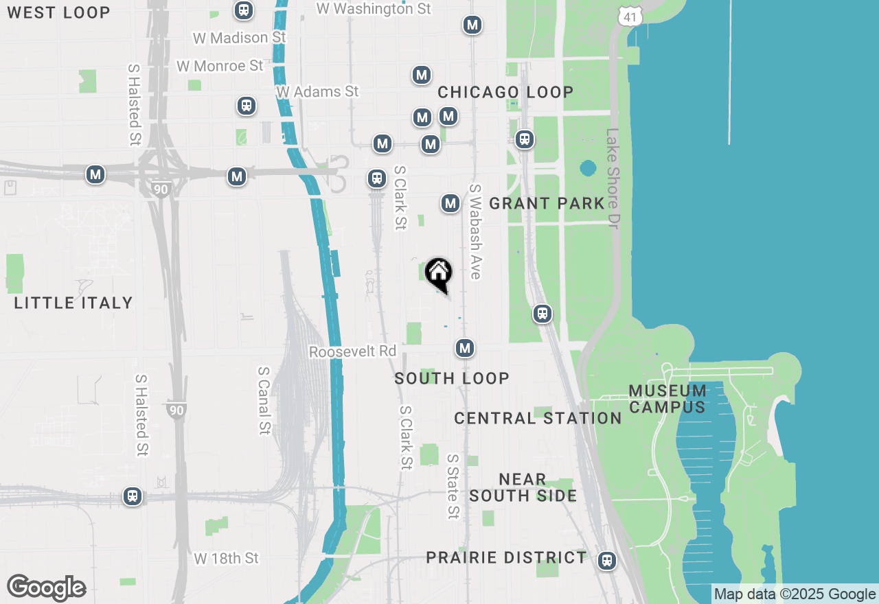 Map of 1115 S Plymouth Court #124, Chicago, IL 60605
