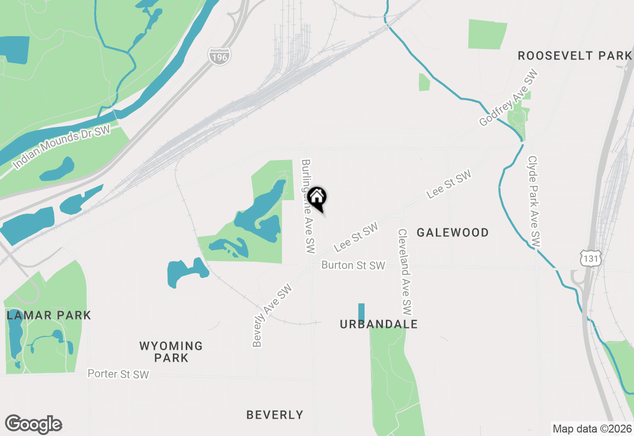 Map of 1829 Delwood Avenue Sw, Wyoming, MI 49509