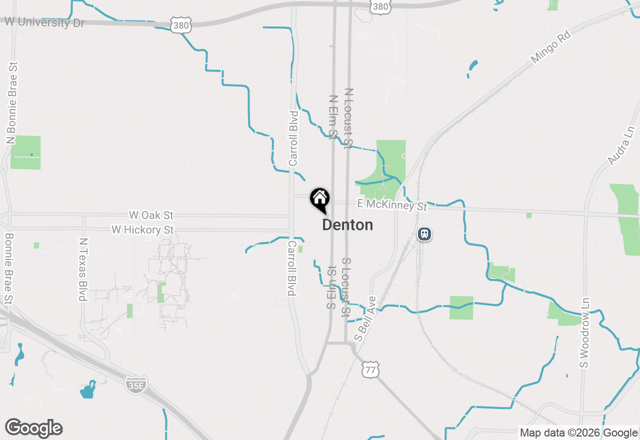 Map of 221 W Oak Street, Denton, TX 76201