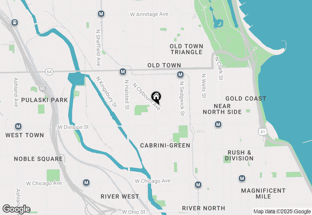 Map of 1322 N Clybourn Avenue #4S, Chicago, IL 60610