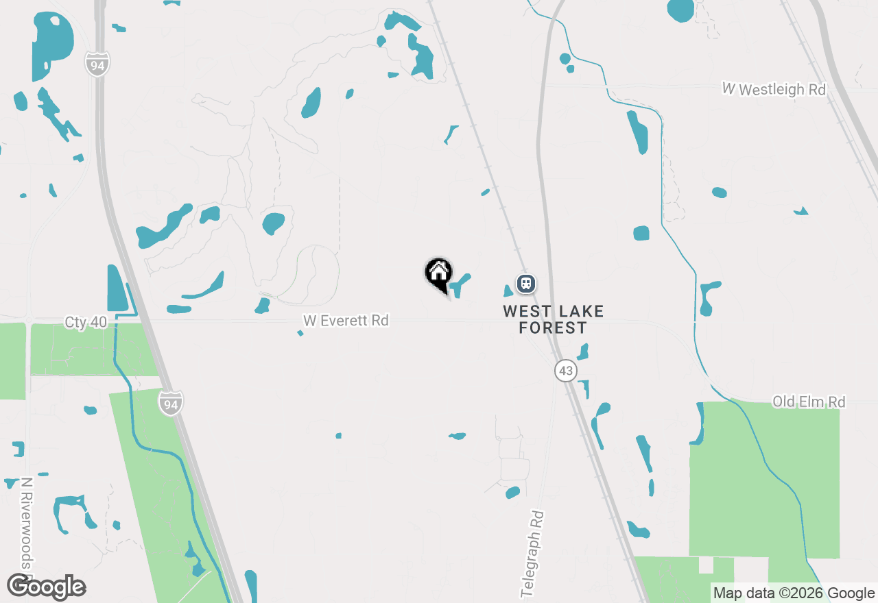 Map of 1360 W Everett Road, Lake Forest, IL 60045