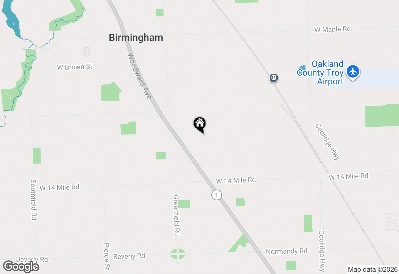 Map of 1520 Bennaville Avenue, Birmingham, MI 48009