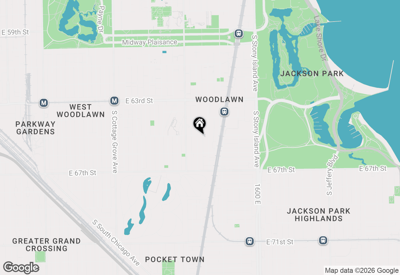 Map of 6501 S Kimbark Avenue #2S, Chicago, IL 60637