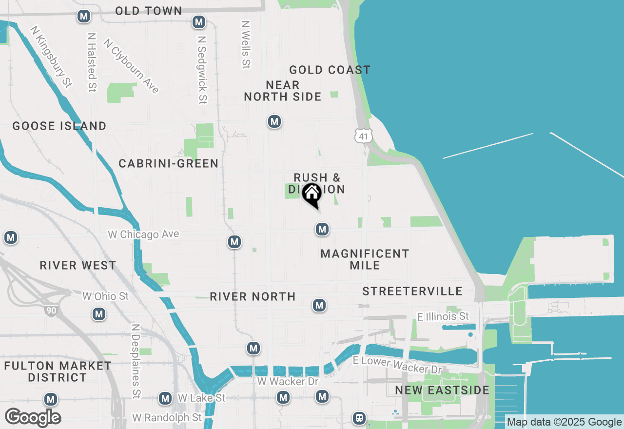 Map of 21 W Chestnut Street #602, Chicago, IL 60610