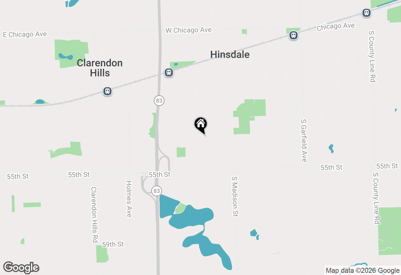 Map of 805 S Adams Street, Hinsdale, IL 60521