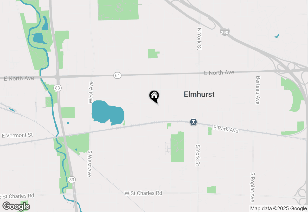 Map of 154 N Evergreen Avenue, Elmhurst, IL 60126