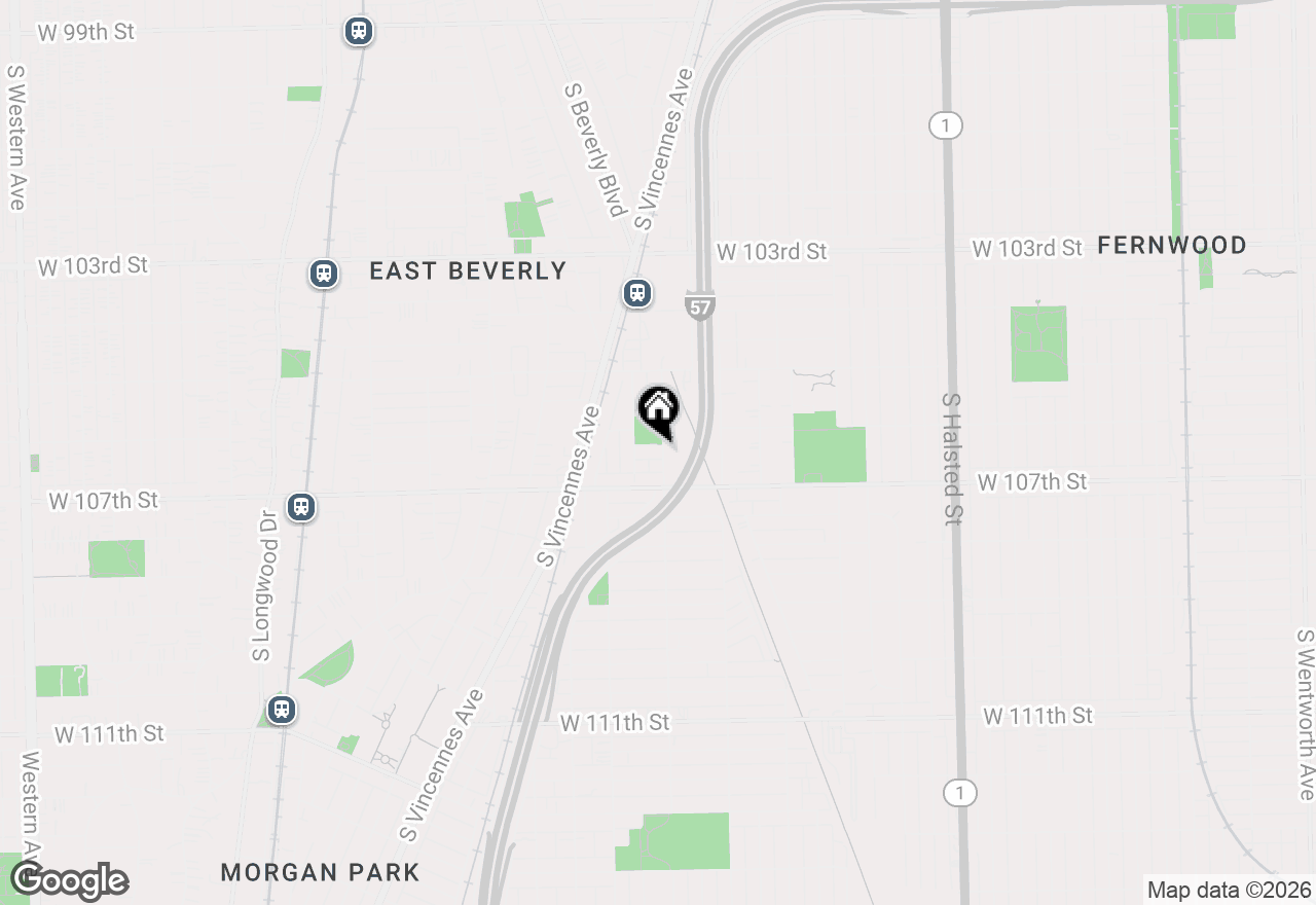 Map of 1301 W 106th Place, Chicago, IL 60643