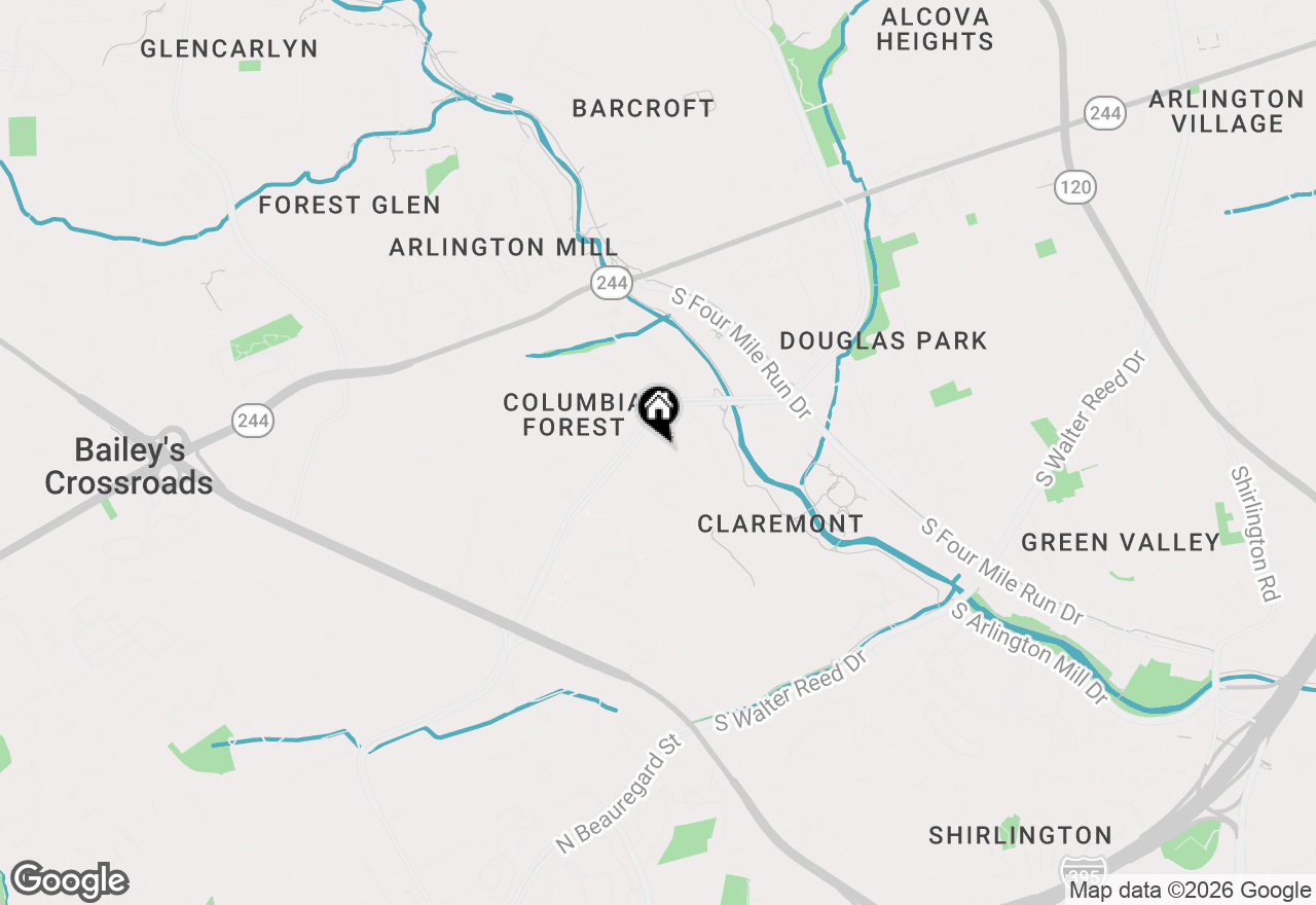 Map of 1326 S Columbus Street, Arlington, VA 22204