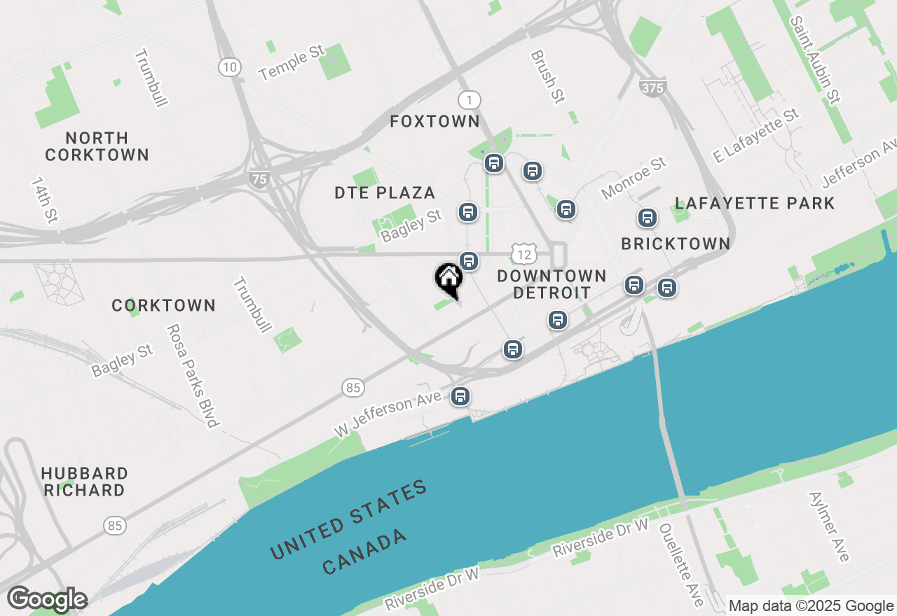 Map of 525 W Lafayette Boulevard #18D, Detroit, MI 48226