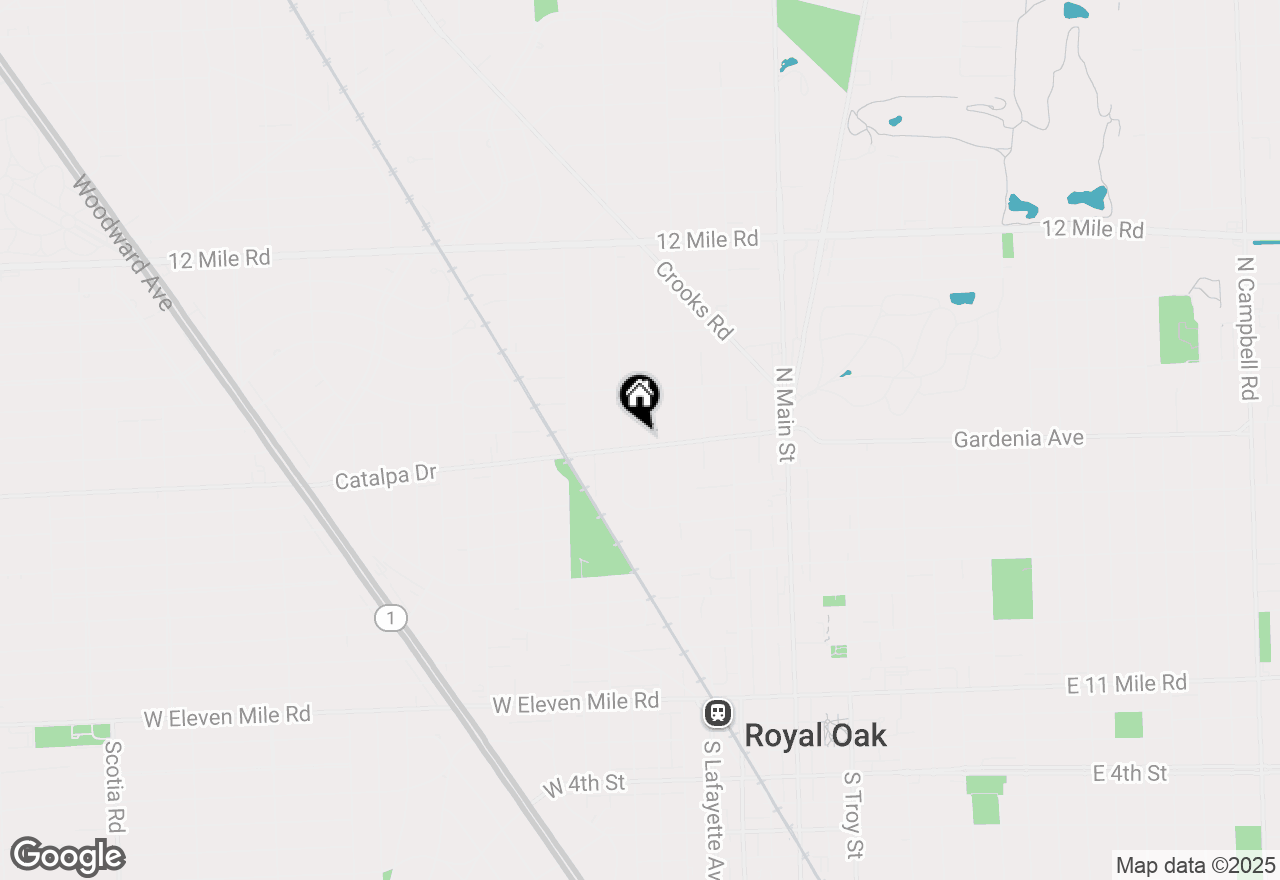 Map of 606 Catalpa Drive, Royal Oak, MI 48067