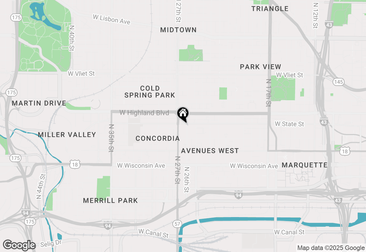 Map of 2619 W State St, Milwaukee, WI 53233