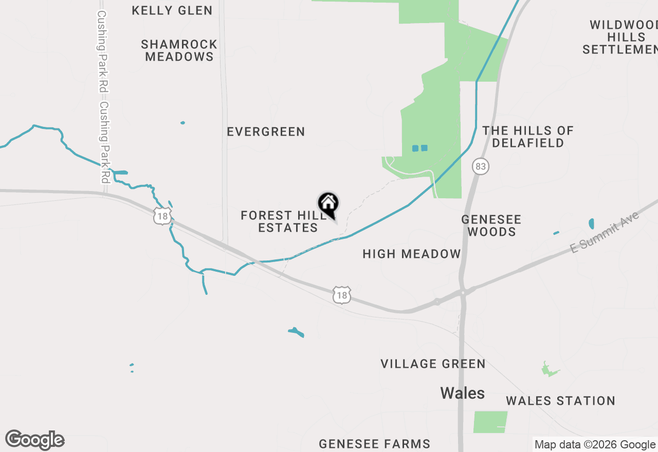 Map of W326S1480 Forest Hills Dr, Delafield, WI 53018
