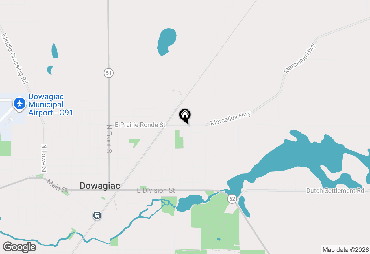 Map of 624 Helena Street, Dowagiac, MI 49047
