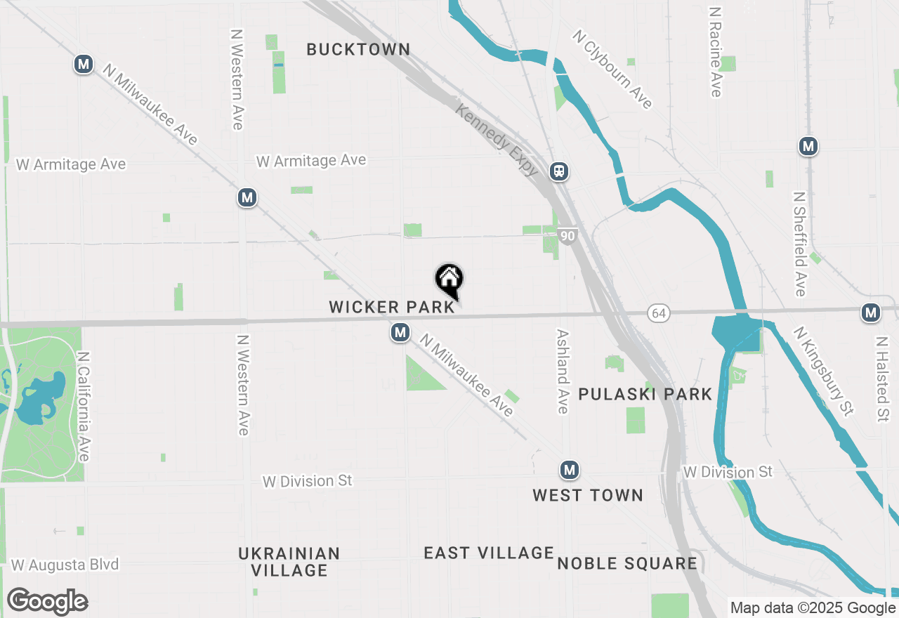 Map of 1615 N Wolcott Avenue #204, Chicago, IL 60622