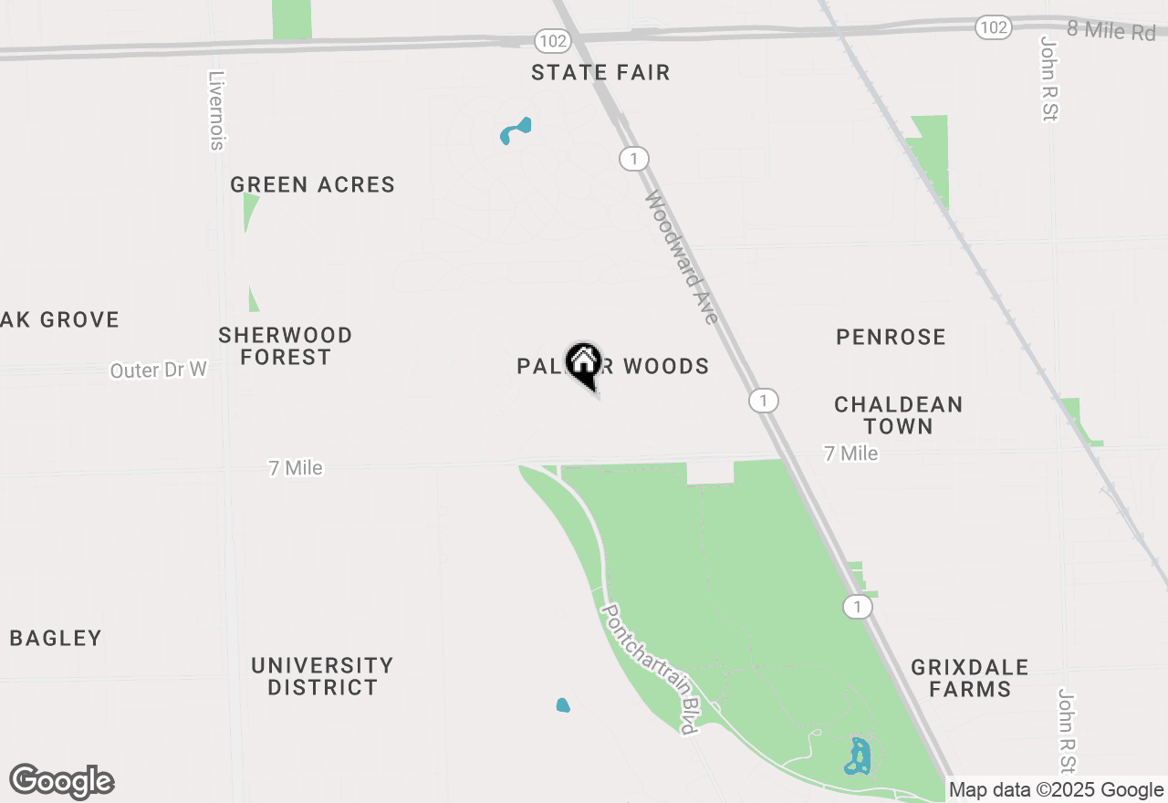 Map of 1701 Balmoral Drive, Detroit, MI 48203