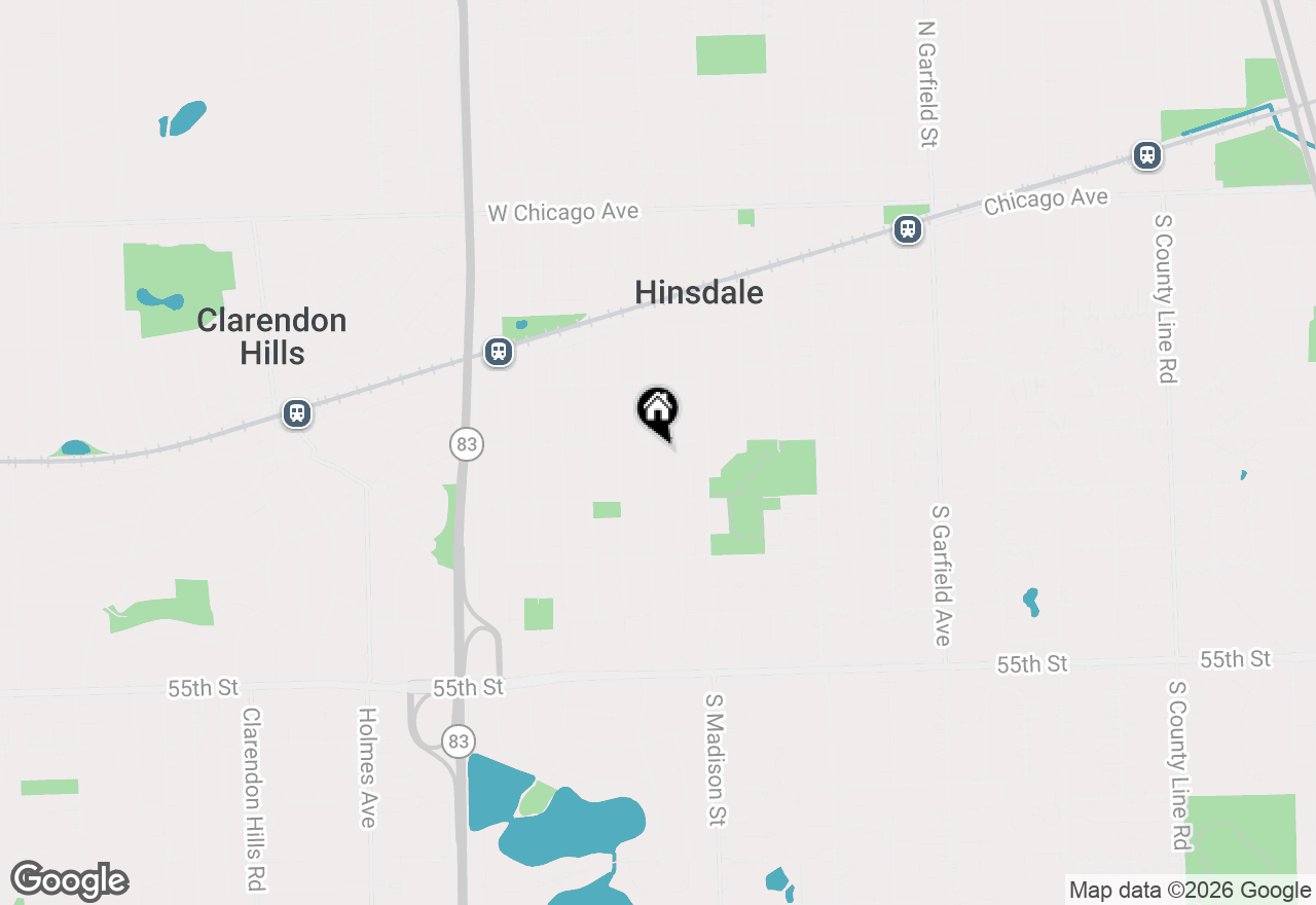 Map of 605 S Monroe Street, Hinsdale, IL 60521