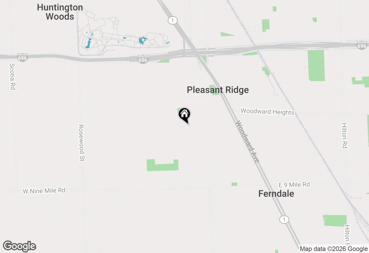 Map of 631 W Oakridge Street, Ferndale, MI 48220