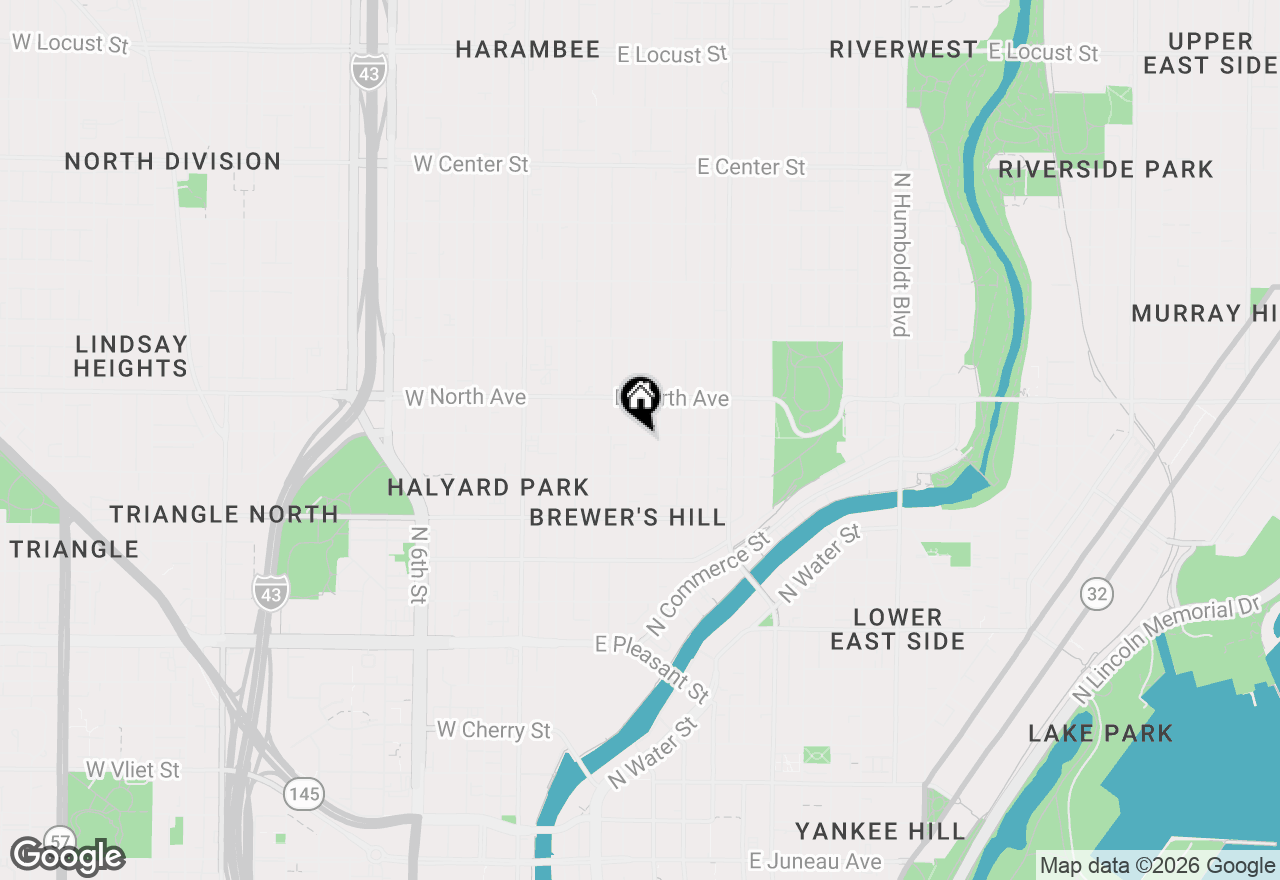 Map of 217 E Garfield Ave, Milwaukee, WI 53212