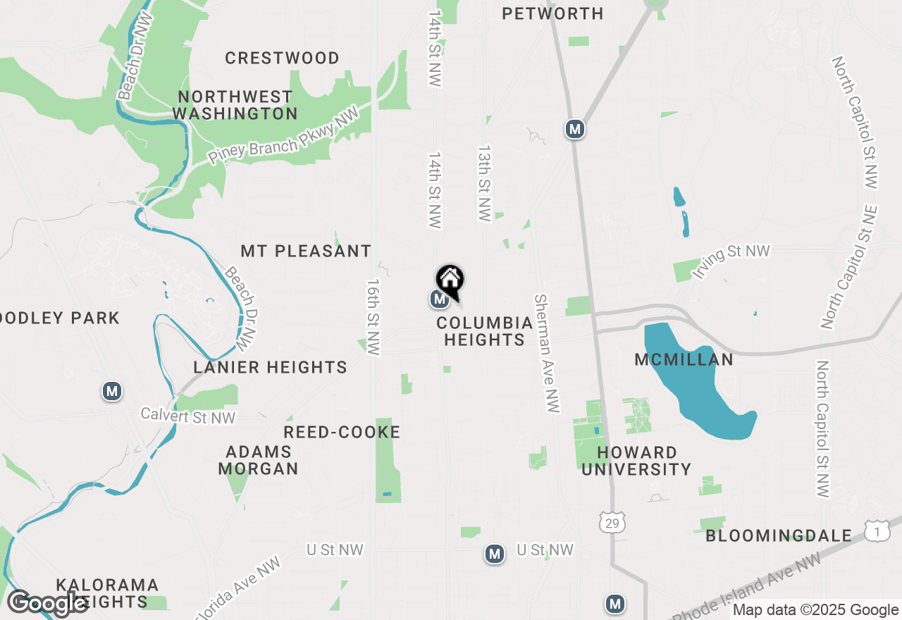 Map of 1362 Irving Street Nw, Washington, DC 20010