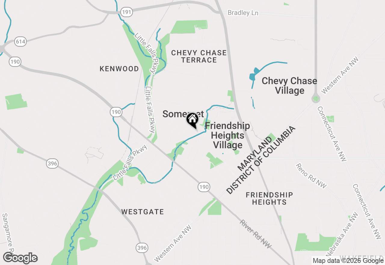 Map of 5528 Warwick Place, Chevy Chase, MD 20815