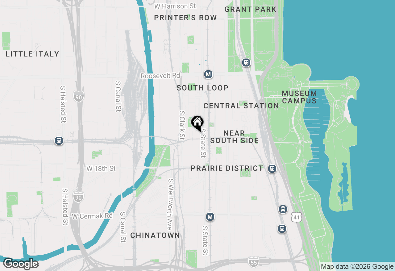 Map of 1530 S State Street #12N, Chicago, IL 60605