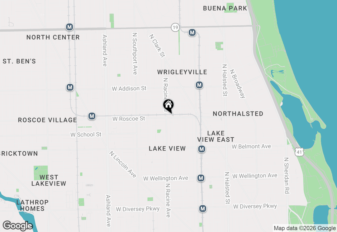Map of 1152 W Roscoe Street #3W, Chicago, IL 60657