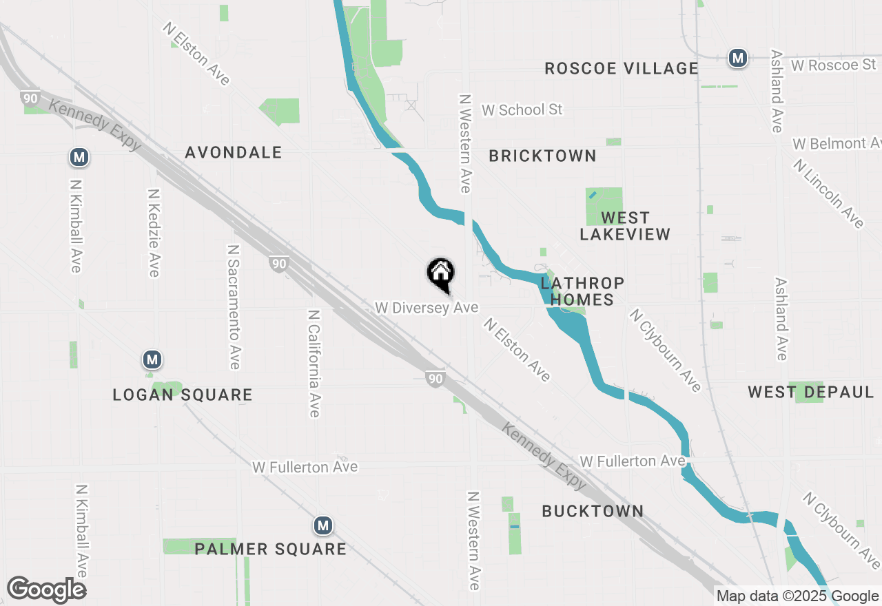 Map of 2444 W Diversey Avenue #1W, Chicago, IL 60647