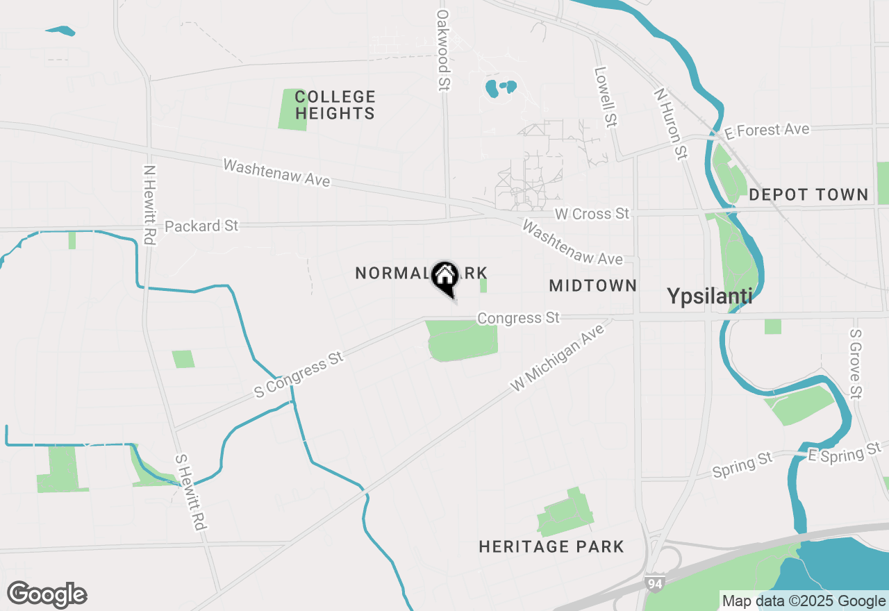 Map of 7 Oakwood Street, Ypsilanti, MI 48197