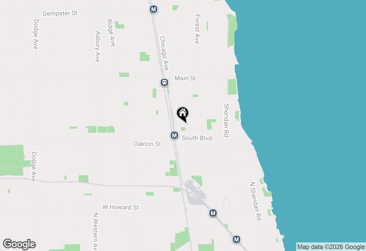 Map of 608 Hinman Avenue #2S, Evanston, IL 60202
