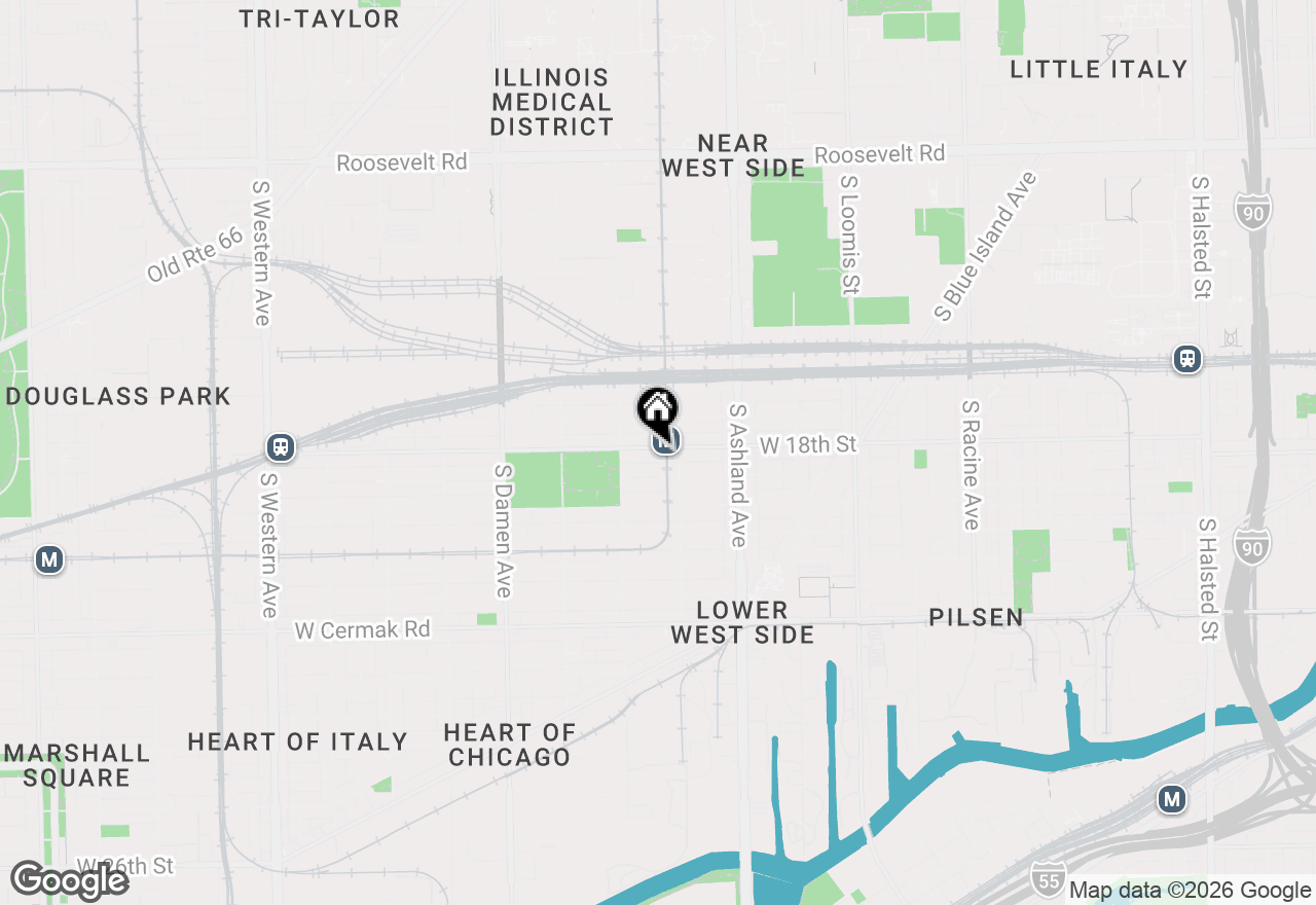Map of 1721 W 18th Street, Chicago, IL 60608