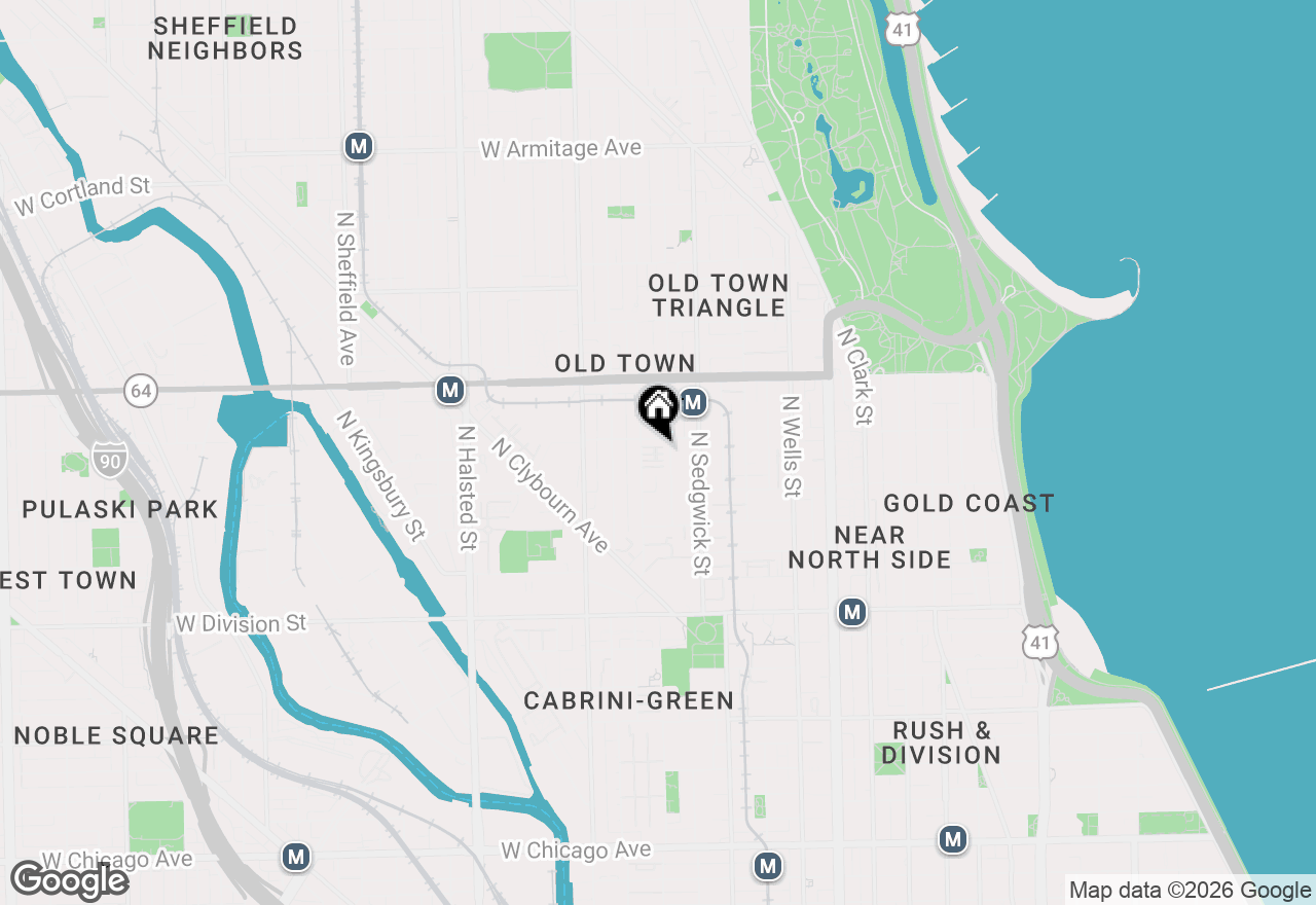 Map of 1441 N Cleveland Avenue #B, Chicago, IL 60610