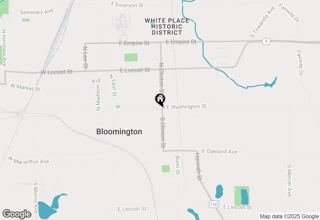 Map of 711 E Washington Street, Bloomington, IL 61701