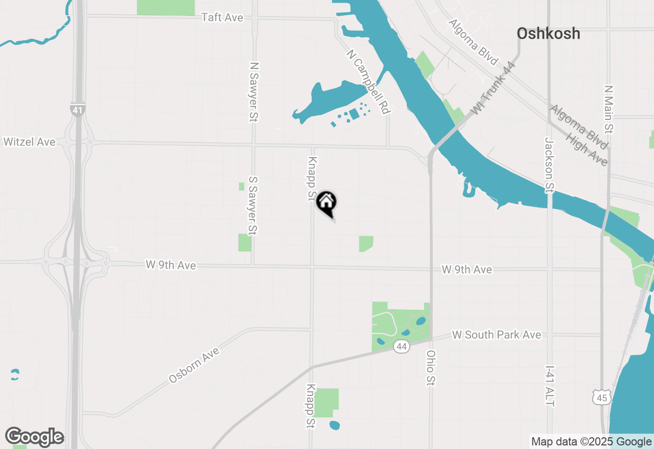 Map of 919 W 5th Ave, Oshkosh, WI 54902