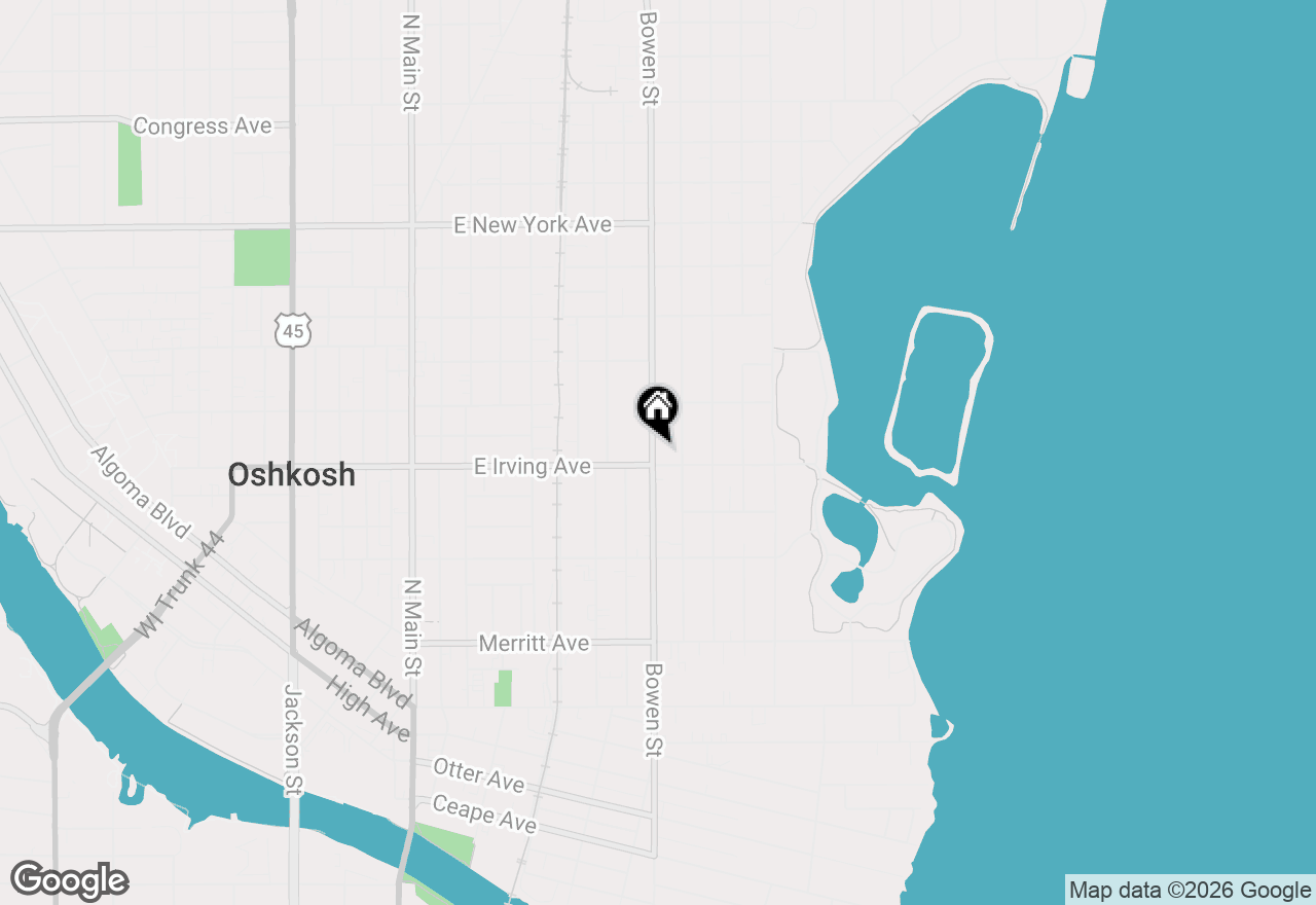 Map of 708 Bowen Street, Oshkosh, WI 54901