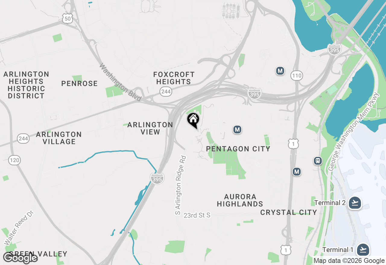 Map of 1301 S Arlington Ridge Road #609, Arlington, VA 22202