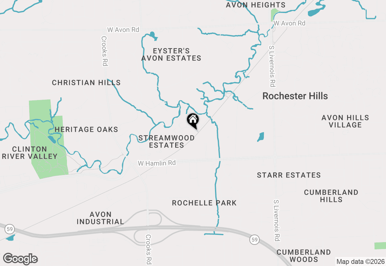 Map of 1594 Streamwood Court Court #2, Rochester Hills, MI 48309