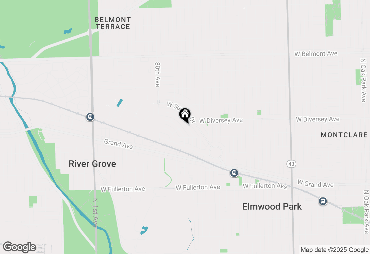 Map of 7825 W Cressett Drive, Elmwood Park, IL 60707