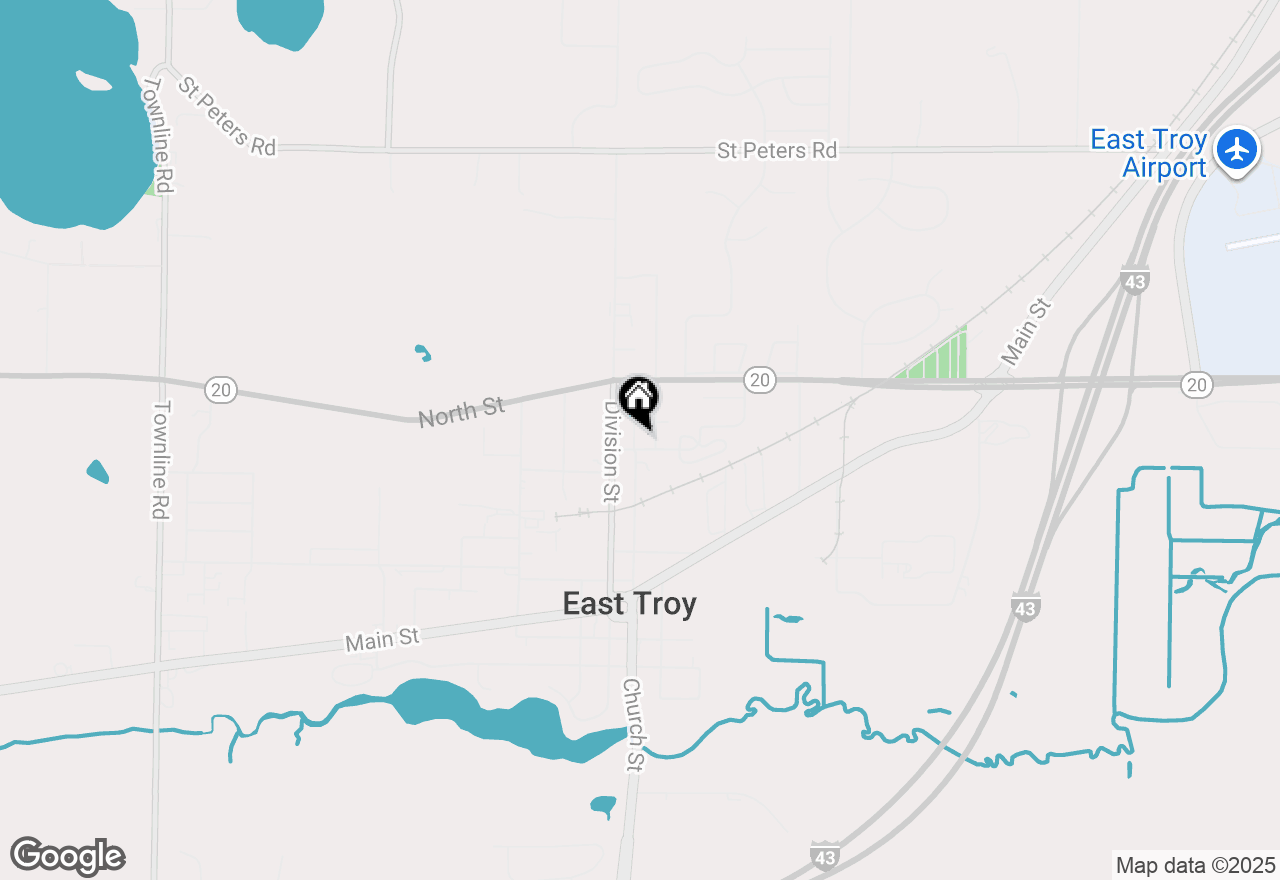 Map of 2872 Edwards St, East Troy, WI 53120
