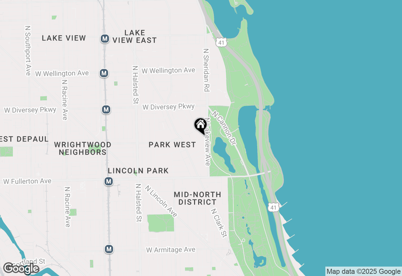 Map of 422 W Deming Place #1E, Chicago, IL 60614