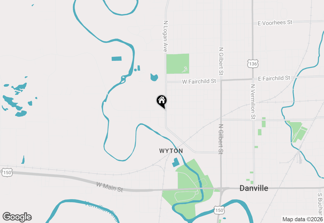 Map of 1104 W Williams Street, Danville, IL 61832