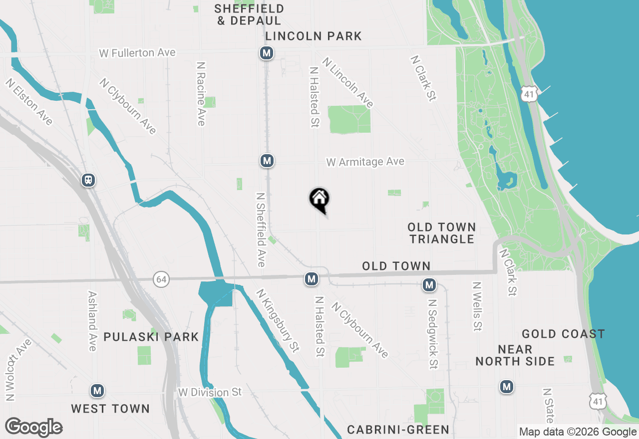 Map of 1823 N Halsted Street #1, Chicago, IL 60614