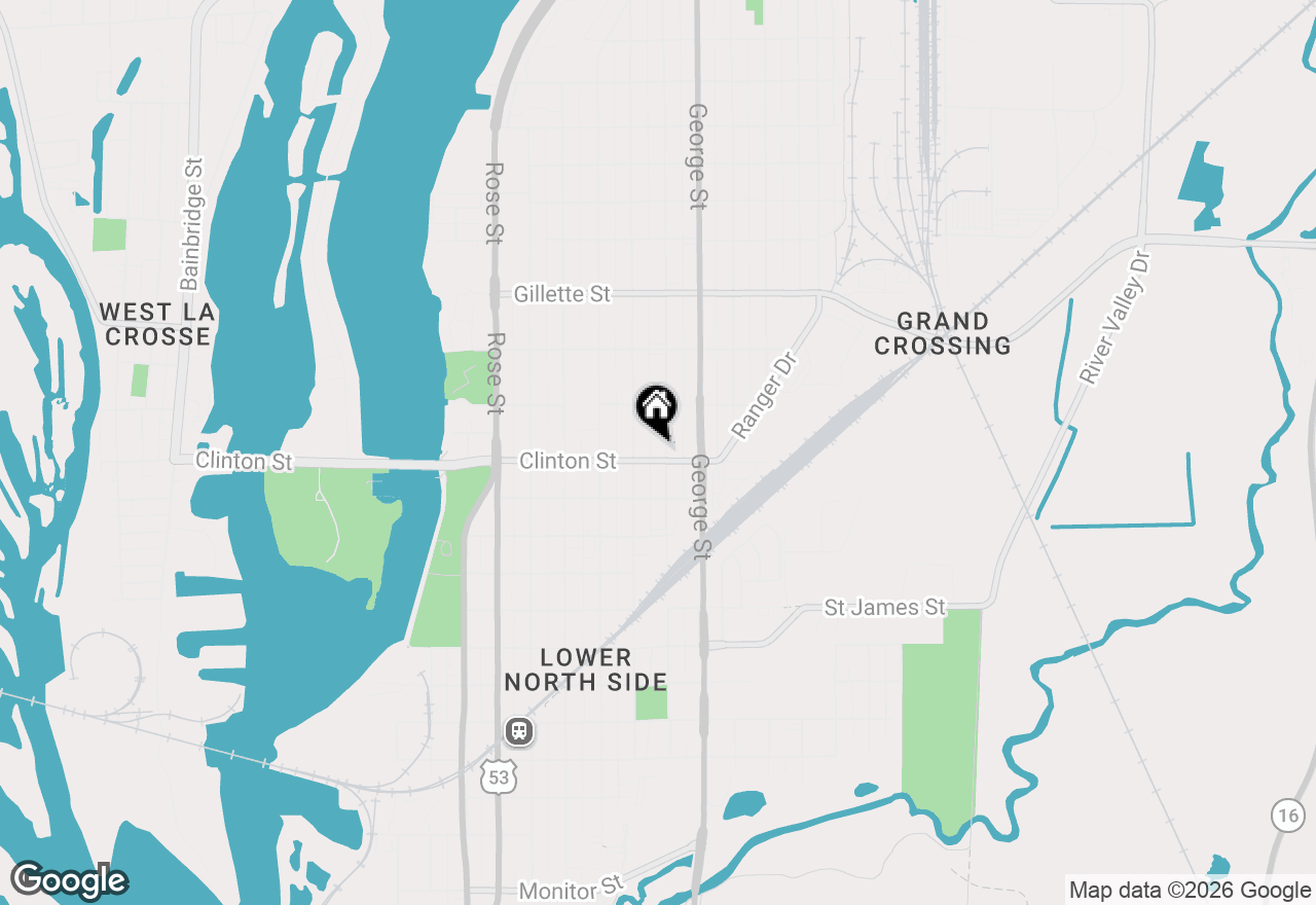 Map of 1307 Kane St, La Crosse, WI 54603