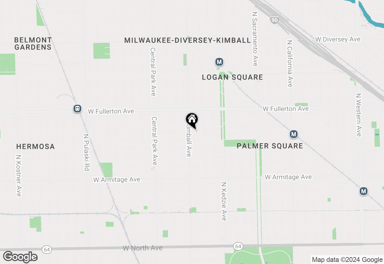 Map of 2239 N Kimball Avenue #1, Chicago, IL 60647